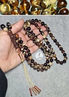 مسباح كهرمان سومطري طبيعي اصلي 99 خرزه سبحة فخمه