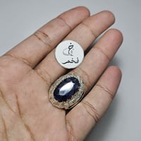 خاتم فضه تصميم فخم نقش يدوي حجر زفير تايلندي مميز