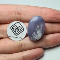 حجر كريم عقيق يمني سماوي شجري طبيعي مميز جدا وفخم...