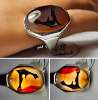 خاتم فضه نادر حجر عقيق يمني طبيعي مصور لله و شخص ر...