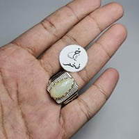 خاتم فضه تصميم فخم نقش يدوي حجر اوبال اثيوبي طبيعي...