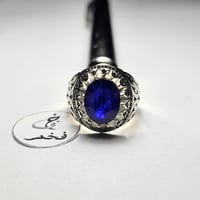 خاتم فضه تصميم فخم حجر زفير تايلندي طبيعي فاخر