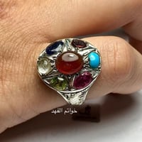 خاتم الحكمه فضه بالأحجار خاتم فخم ونادر