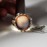 خاتم فضه فخم بحجر سليماني بقراني طبيعي نادر