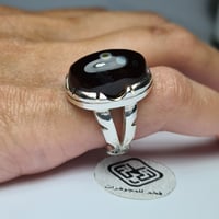 خاتم فضه نادر بحجر عقيق سليماني شفة عبد مصور ومهيب...