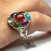 خاتم الحكمه فضه بالأحجار خاتم فخم ونادر