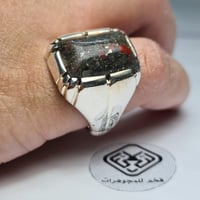 خاتم فضه فخم بحجر الدم الطبيعي الفاخر