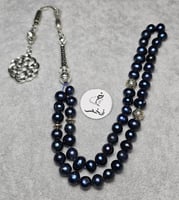 مسباح لولو طبيعي زراعي فخم سبحة لؤلؤ لون مميز و نا...