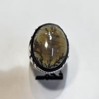 خاتم مطلي فضه حجر عقيق مقاس الخاتم 10.5 امريكي