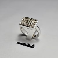 خاتم ملكي فضه فخم مرصع 24 فص ألماس مميز جدا