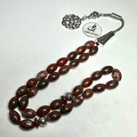 سبحة فاخره حجر الدم طبيعي يماني مسباح مميز