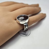 خاتم فضه نادر حجر عقيق يماني طبيعي مصور شيخ جالس