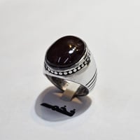 خاتم مطلي فضه حجر عقيق يماني مقاس الخاتم 10 امريكي