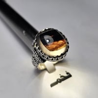 خاتم فضه نادر حجر عقيق يماني مصور الكعبه المشرفة