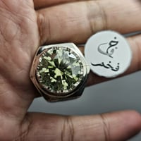 خاتم فضه فخم نقش يدوي حجر مازونايت ألماس امريكي فا...