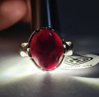 خاتم فضه فخم بحجر قارنيت نجمي طبيعي قارنت مميز