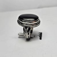 خاتم فضه فخم تصميم نادر حجر عقيق شفة العبد يماني ط...