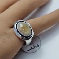 خاتم ملكي فضه فخم حجر عقيق سليماني يماني طبيعي ناد...