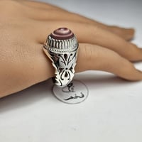 خاتم فضه فخم حجر عقيق سليماني يماني فاخر