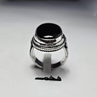 خاتم فضه فخم تصميم نادر حجر عقيق شفة العبد يماني ط...