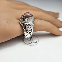 خاتم فضه فخم حجر عقيق سليماني يماني فاخر