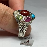 خاتم الحكمه فضه بالأحجار خاتم فخم ونادر