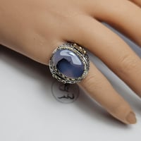 خاتم فضه يمني فخم حجر عقيق مصور يماني طبيعي