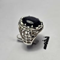 خاتم فضه فخم حجر النجوم المتوهج مع تعديل المقاس لل...