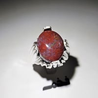 خاتم فضه نادر حجر عقيق يماني طحلبي طبيعي نادر جدا