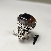 خاتم فضه نادر حجر عقيق يماني مصور الكعبه المشرفة