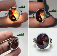 خاتم فضه نادر حجر عقيق يماني طبيعي مصور شيخ جالس