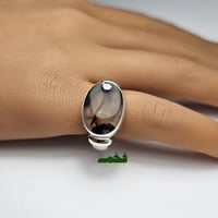 خاتم ملكي فضه فخم بحجر عقيق يماني طبيعي مصور فاخر