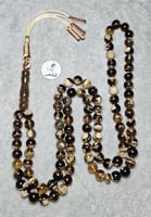 مسباح كهرمان سومطري طبيعي اصلي 99 خرزه سبحة فخمه