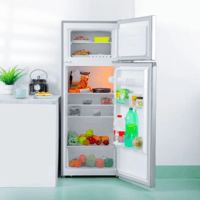 ثلاجة جيباس باب مزدوج، فضي 7.1 قدم 205 لتر موديل G...