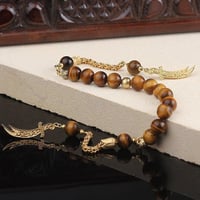 سبحة خط واحد مميزة من أحجار عقيق النمر الطبيعي وال...