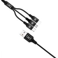 كيبل USB 3in1 ايفون و تايب سي و جلاكسي 120 سم بود...