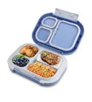 علبة طعام ٤ اقسام ازرق بلاستيك