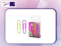 مشبك ورق ملون 100 حبة paper clips Vinyl coated ERI...