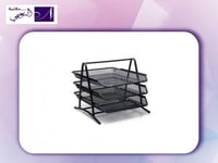 حاملة مستندات مكتبية 3 رفوف، حديد، مثالي للإستخدام...