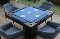 طاولة بلوت مع كراسي أزرق_Blot Table BLUE With Chai...