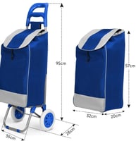 حقيبة عربة تسوق 1301 إطار حديدي + حقيبة قماشية سهل...