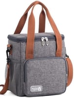 حقيبة غداء معزولة من WDA، رمادية اللون مع أحزمة بن...