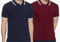 تي شيرت بولو للرجال بقصة عادية سيمبول (2 قطعة) siz...