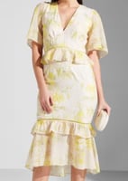 فستان مطبع بحافة كشكش من هوب آند أيفي size-6