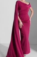 فستان بكتف واحد مزين بكشكشة للنساء من ايرا size-S