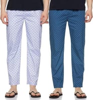 سروال بجامة قطنية بطبعات من لونجيز قطعتان size-XXL