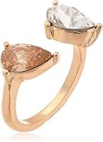 خاتم جواريري للنساء من الدو ذهبي بني من 3 اشكال