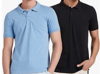 تي شيرت بولو نصف كم بقصة عادية ولون سادة للرجال من...