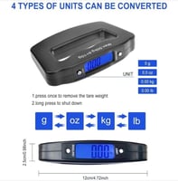 ميزان أمتعة رقمي من WDA، سعة وزن 50 كجم/110 رطل