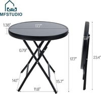 طاولة جانبية للفناء، طاولة قهوة بيسترو دائرية محمو...